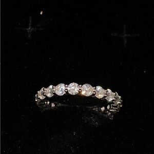 Moissanite .925 Silver Eternity Ring - Size 7